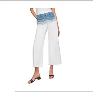 7 For All Mankind white and denim palazzos.    Like new!